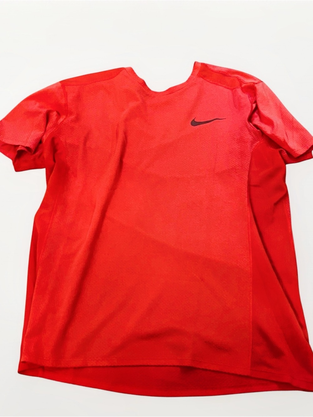 Nike men’s running dri dry fit short sleeve shirt orange large L
